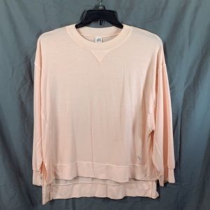 Joy Lab Knit Top Blouse S Peach Soft Long Sleeve Pullover High Low Stretchy